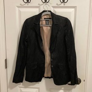 Laundry by Shelli Segal Satin black blazer, fitted, size 0.